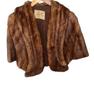 Elegant Brown Fur Women's Stole possibly mink